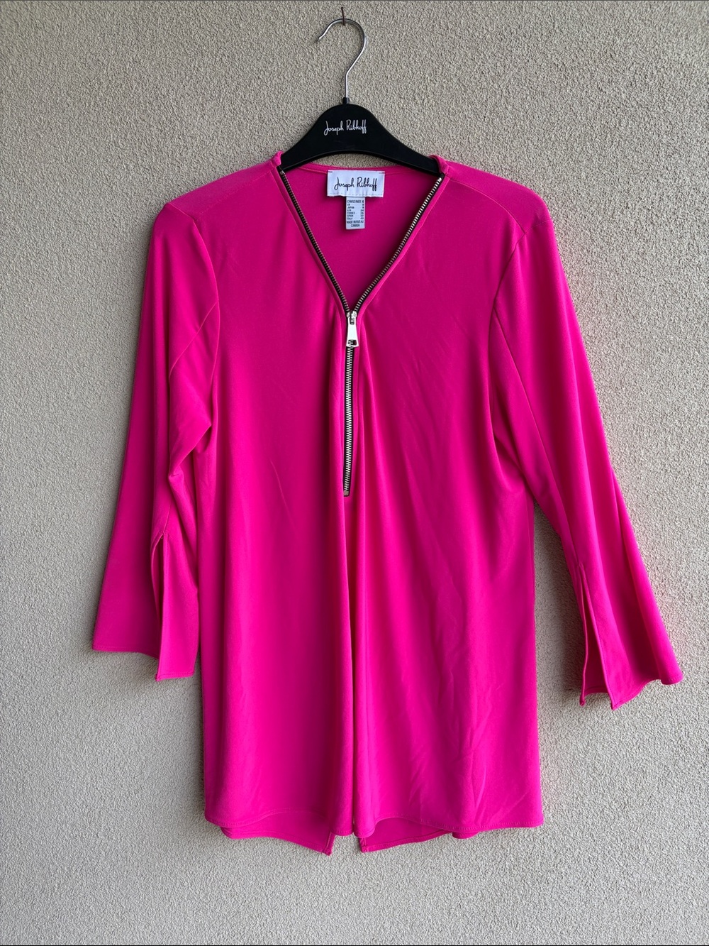 Joseph Ribkoff Bright Pink Zip-Front Tunic